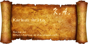 Karkus Arita névjegykártya